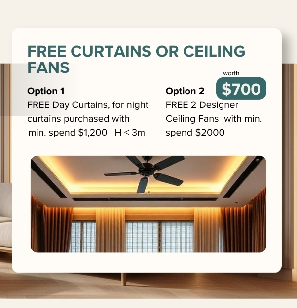 Free curtains or ceiling fans