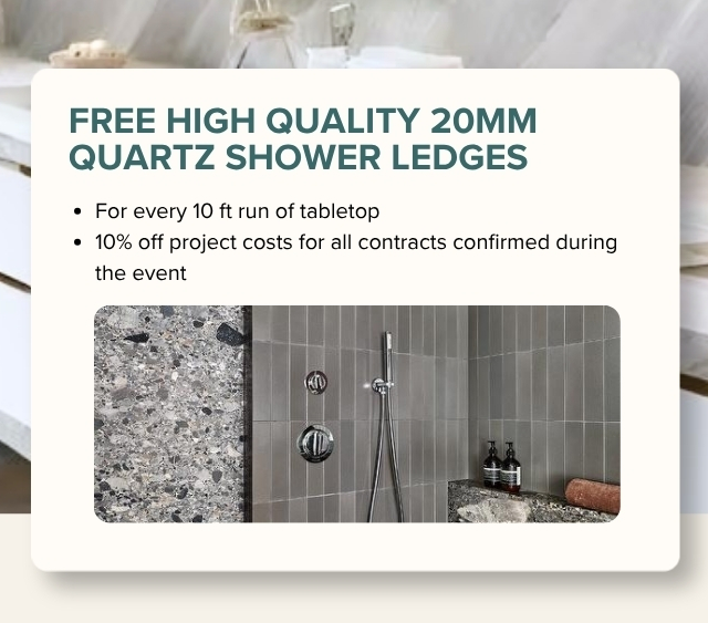 Free high quality 20mm quartz shower ledges
